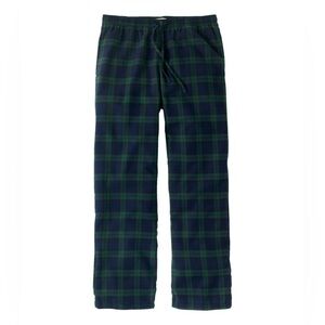 L.L. Bean Men's Scotch Plaid Flannel Sleep Pants; Black Watch Tartan; XL 32”